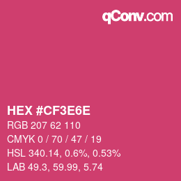 Color code: HEX #CF3E6E | qconv.com