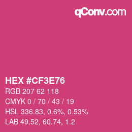 Color code: HEX #CF3E76 | qconv.com