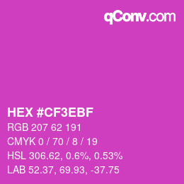 Color code: HEX #CF3EBF | qconv.com