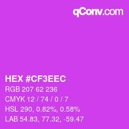 Color code: HEX #CF3EEC | qconv.com