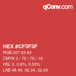 カラーコード: HEX #CF3F3F | qconv.com