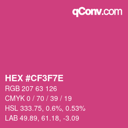Color code: HEX #CF3F7E | qconv.com