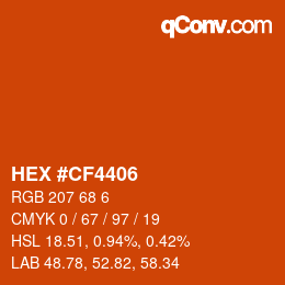 Color code: HEX #CF4406 | qconv.com
