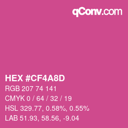 カラーコード: HEX #CF4A8D | qconv.com