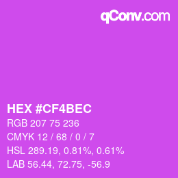 Color code: HEX #CF4BEC | qconv.com