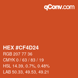 Color code: HEX #CF4D24 | qconv.com