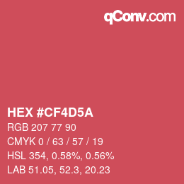 カラーコード: HEX #CF4D5A | qconv.com