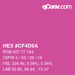 Color code: HEX #CF4D9A | qconv.com