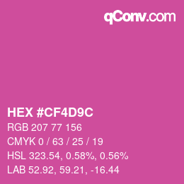 カラーコード: HEX #CF4D9C | qconv.com