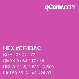 Color code: HEX #CF4DAC | qconv.com