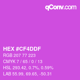 Color code: HEX #CF4DDF | qconv.com