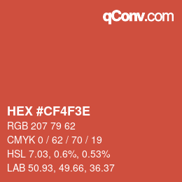 Color code: HEX #CF4F3E | qconv.com