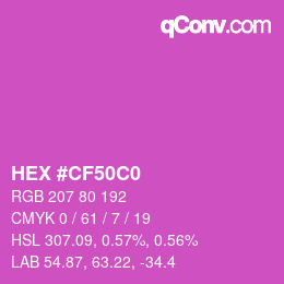 Color code: HEX #CF50C0 | qconv.com