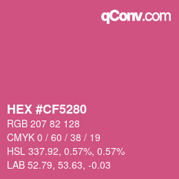 カラーコード: HEX #CF5280 | qconv.com