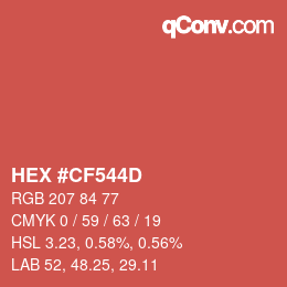 Color code: HEX #CF544D | qconv.com