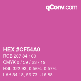 Color code: HEX #CF54A0 | qconv.com