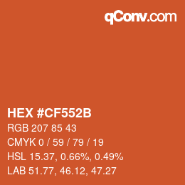 Color code: HEX #CF552B | qconv.com