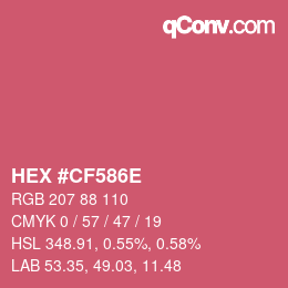 Color code: HEX #CF586E | qconv.com