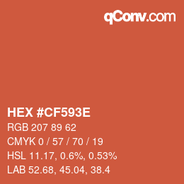 Color code: HEX #CF593E | qconv.com