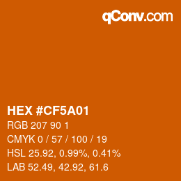 Color code: HEX #CF5A01 | qconv.com