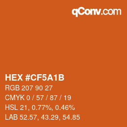 Color code: HEX #CF5A1B | qconv.com