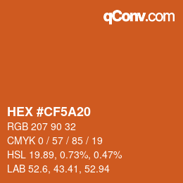 Color code: HEX #CF5A20 | qconv.com