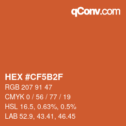 Color code: HEX #CF5B2F | qconv.com