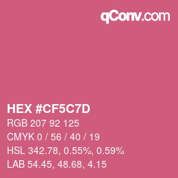 Farbcode: HEX #CF5C7D | qconv.com