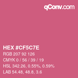 Color code: HEX #CF5C7E | qconv.com