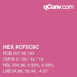 カラーコード: HEX #CF5C8C | qconv.com