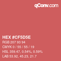 カラーコード: HEX #CF5D5E | qconv.com