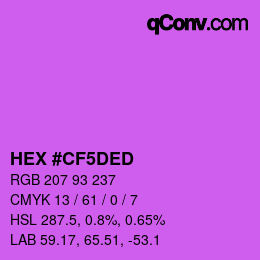 Color code: HEX #CF5DED | qconv.com