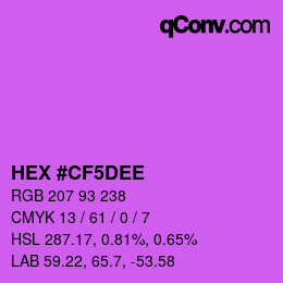 Color code: HEX #CF5DEE | qconv.com