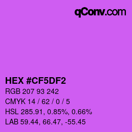 Color code: HEX #CF5DF2 | qconv.com