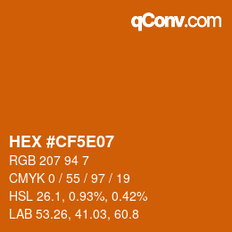カラーコード: HEX #CF5E07 | qconv.com