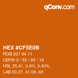 Color code: HEX #CF5E0B | qconv.com