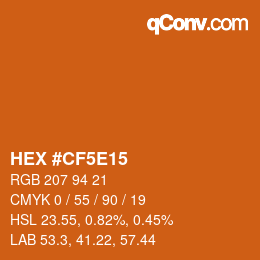 カラーコード: HEX #CF5E15 | qconv.com