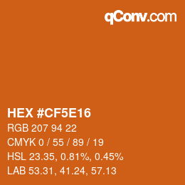 Color code: HEX #CF5E16 | qconv.com