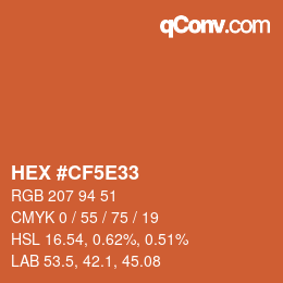 Color code: HEX #CF5E33 | qconv.com