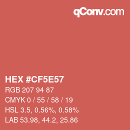 Color code: HEX #CF5E57 | qconv.com