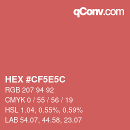 Code couleur: HEX #CF5E5C | qconv.com