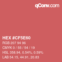 カラーコード: HEX #CF5E60 | qconv.com