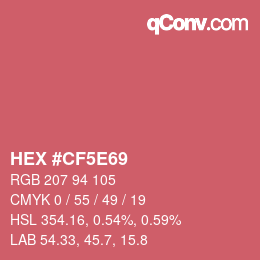 Color code: HEX #CF5E69 | qconv.com