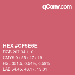 Color code: HEX #CF5E6E | qconv.com