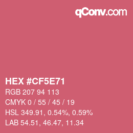 Color code: HEX #CF5E71 | qconv.com
