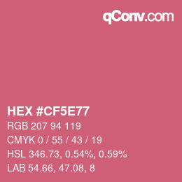Color code: HEX #CF5E77 | qconv.com