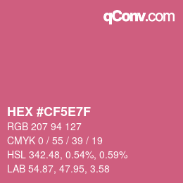 Color code: HEX #CF5E7F | qconv.com