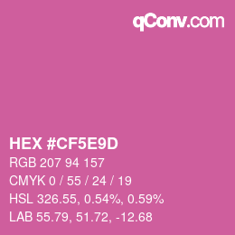 Color code: HEX #CF5E9D | qconv.com