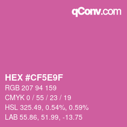 Color code: HEX #CF5E9F | qconv.com