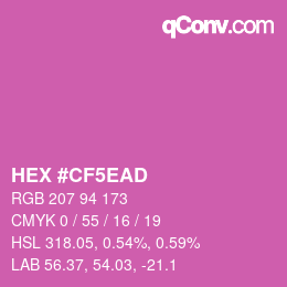 Color code: HEX #CF5EAD | qconv.com